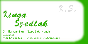 kinga szedlak business card