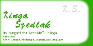 kinga szedlak business card